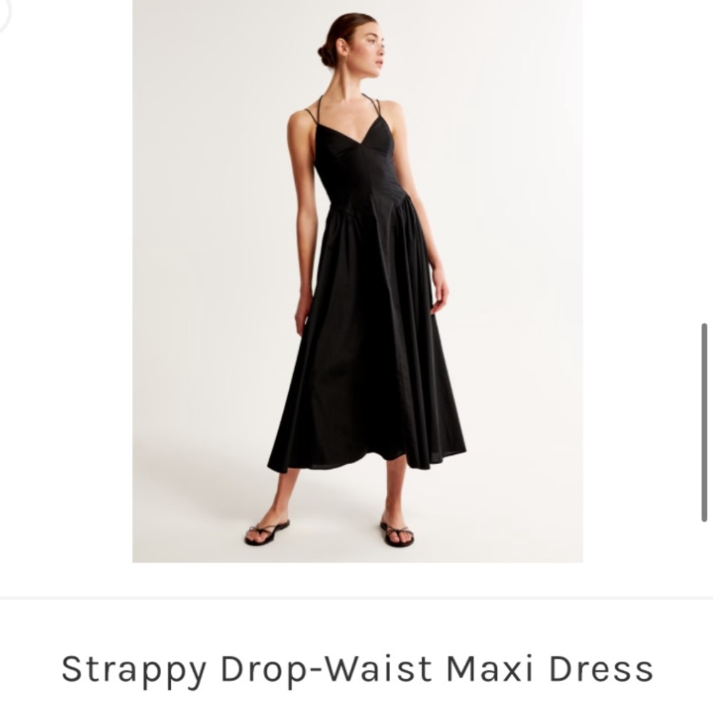 ISO Strappy Drop-waist Corset maxi dress Abercrombie